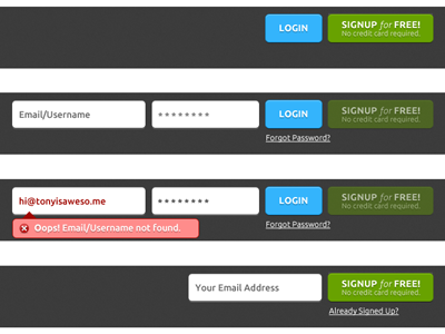 Login in Header header login