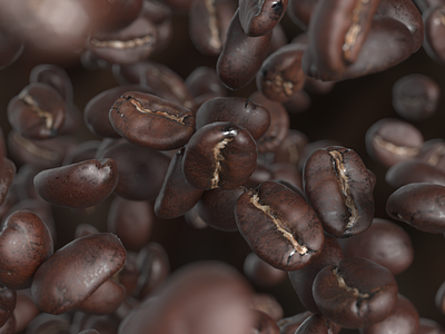 Coffee Beans advertising animation food and drink food illustration houdini motion design redshift3d