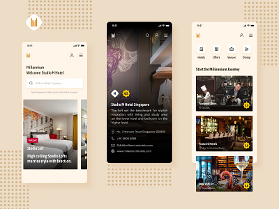 MillenniumHotels APP app design experience learning ui