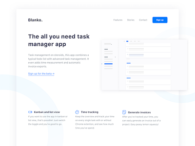 Blanko concept website app beta circles desktop manager task ui website