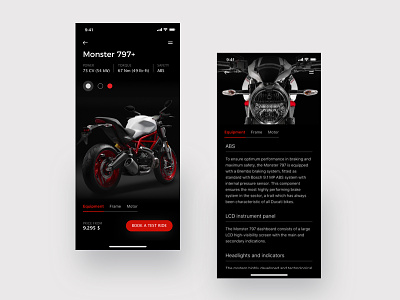 Ducati • Monster appdesign design designinspiration graphic graphicdesignui invisionstudio prototype sketch ui uiux ux visualdesign