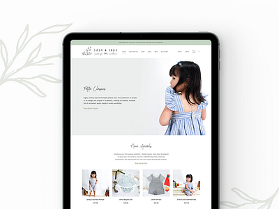 Sash & Sage Website baby clothing design ecommerce landing shopify singapore ui web design website