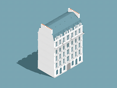 Parisian Haussmannian Building 3d architecture building city france haussmann illustration iso paris