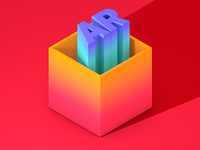 3D AR LOGO 3d ar augmented augmented reality colorfull design iso isometric logo reality