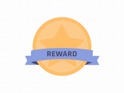 Reward Logo design logo motion reward ribbon star