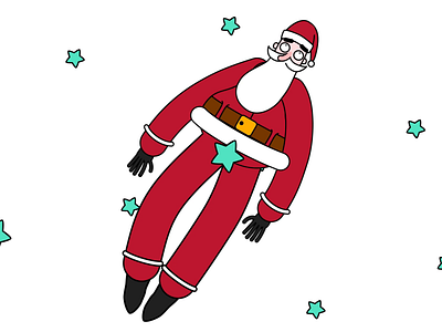 360 Spinning Santa 2d 3d character animation character creation christmas design motion noel santa spin star