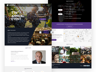 Event Page Annual Event of California Grape Growers Association app branding design flat logo typography ux web website