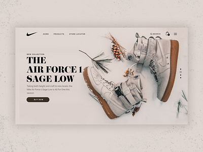 Nike Air Landing Page Concept app clean design flat identity lettering minimal typography ui ux vector web website