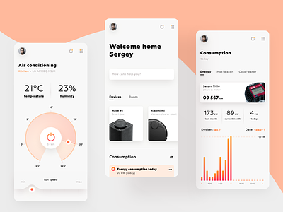 Smart home app 021 app chart consumption daily ui dashboard devices mobile monitoring smart smarthome statistics text ux