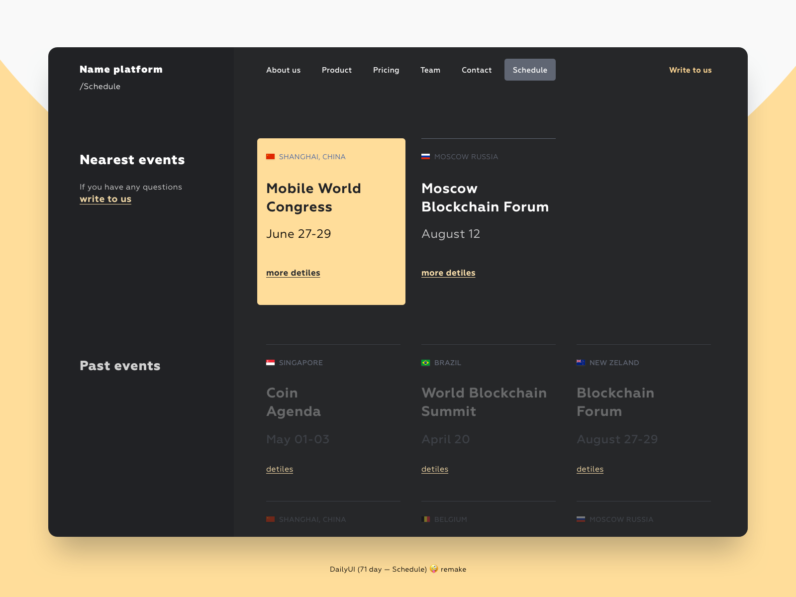 Schedule by Sergey on Dribbble