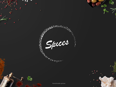 Handmade spice logo brand branding composition cut dayli design food graphic design green illustration logo logotype meal spice ui
