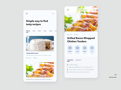 Recipe 040 daily ui dashboard food layout light ui mobile recipe web