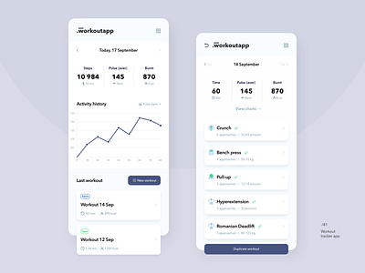 Workout tracker 041 application daily ui light ui mobile sport app tracker training workout