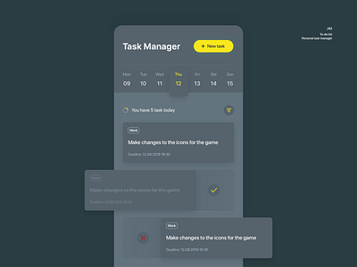To-do list 042 app daily ui dark ui list mobile task task manager todo