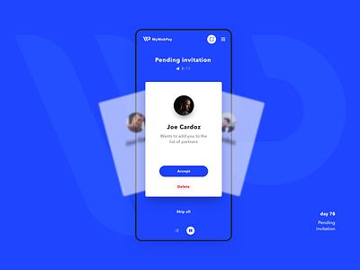 Pending invitation 078 app blue daily ui mobile pending invitation