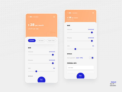 Calculator 004 calculator correct daily ui mobile web