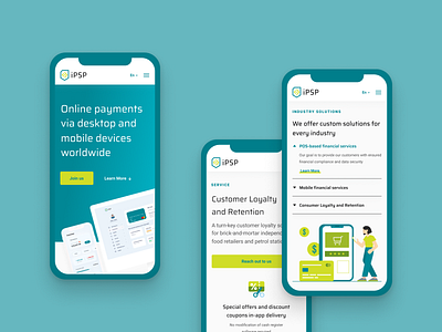 iPSP — Homepage Mobile finance fintech homepage illustration landing page main page mobile payment payment method redesign responsive technology ui web