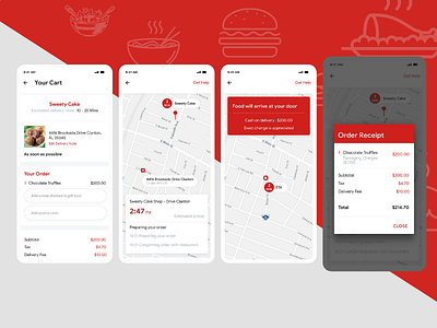 View Cart & Order Tracking Screens For Food Delivery App food app food delivery app uiuxdesign