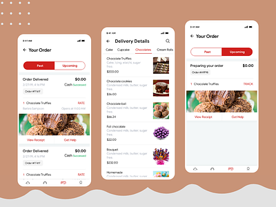 Order History & Delivery Details Screens For Food Delivery App food app food delivery app uiuxdesign