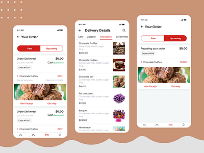 Order History & Delivery Details Screens For Food Delivery App