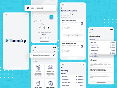 XLLaundry - Laundry App Design For Customers laundry app mobile app uiux uiuxdesign