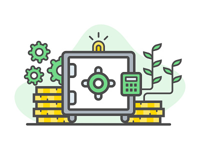 Bio Financial bank healthy finances illustration