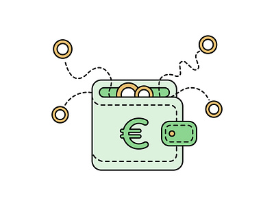 wasted money bank healthy finances illustration money wallet wasted