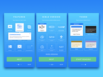 Bible App Onboarding bible bible design branding onboarding ux