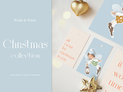 Christmas Postcards & Tags Set