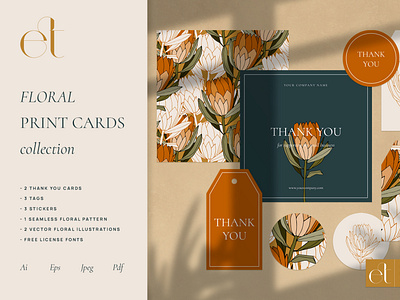 Floral Print Cards Collection