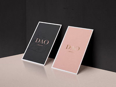 DAO Interior | branding design black branding card card design elegan gold graphic identity identity card identitydesign logo minimal pink print printdesign