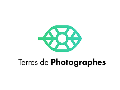 Logo Terres de Photographes futura gradient green leaf logo logotype photo photographer photographer logo typo