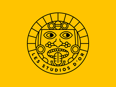 Logo for a Music Studio (2/2) face face logo logo logo design logotype maya maya draw mic microphone music outline outline logo studio yellow