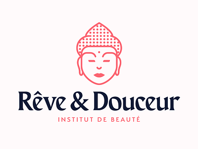Logo for a french beauty institute (2/2) branding color palette coral design illustration illustrator logo logotype typo vector