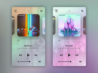 Music Player Interface app design dragons imagine interface ios iphone mobile music player ui ux