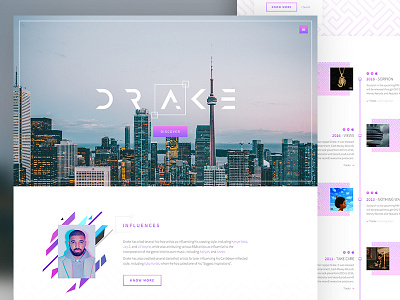 Drake Website drake gradient music purple scorpion timeline toronto typo ui ux webdesign website