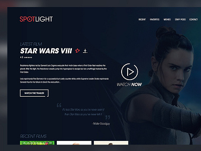 Movie Streaming Website app interface logo movie netflix star streaming theater typo ui ux wars