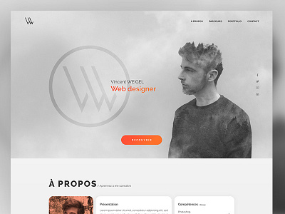Personal Website Concept gradient grey interface orange personal personalbranding ui ux webdesign