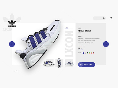 Sneakers Shop Website (1/2) adidas blue design futura interface light light mode lxcon sneakers typo ui uidesign uiux ux webdesign website