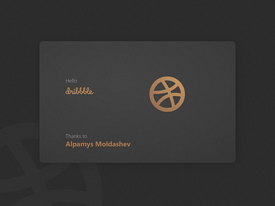 Hello Dribbble! awesome debut design first shot graphic design hello thanks