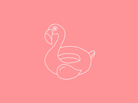 Pink Flamingo freehand digital hand drawing motion animation after effect pink vector illustration flamingo