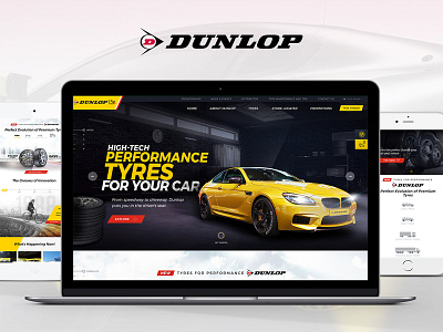 Dunlop branding design illustration typography ui ux vector web website