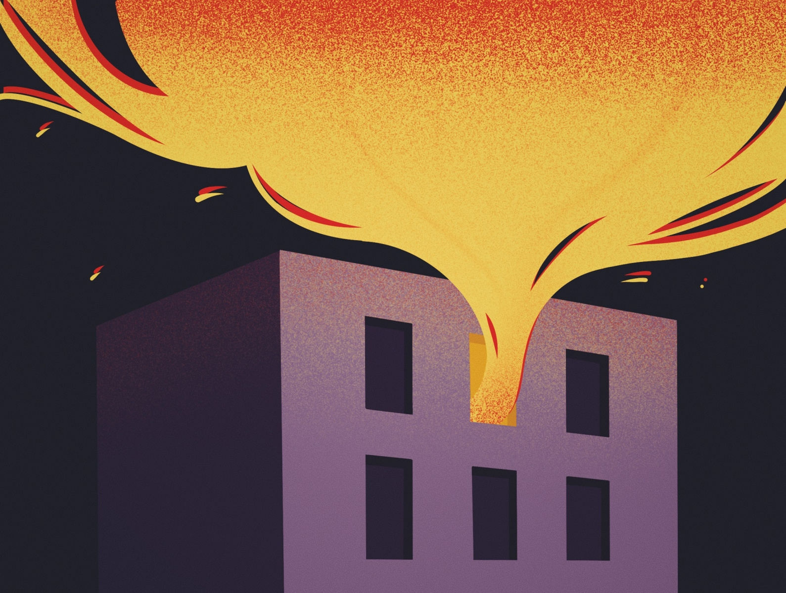 House is on fire! by Alyona Volkova on Dribbble