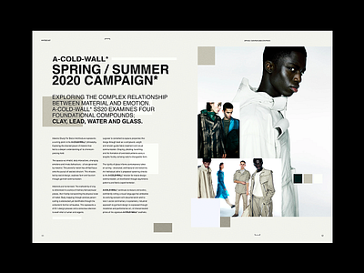 A-COLD-WALL* - Editorial Spread a cold wall art design editorial experiment fashion fashion design graphic design hypebeast illustration illustrator layout layout design nike poster streetwear type typography zine
