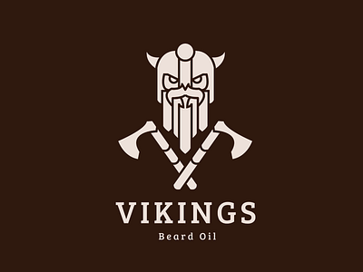 Vikings Beard Oil axe beard beard oil brand design graphic design icon logo oil sword viking weapon