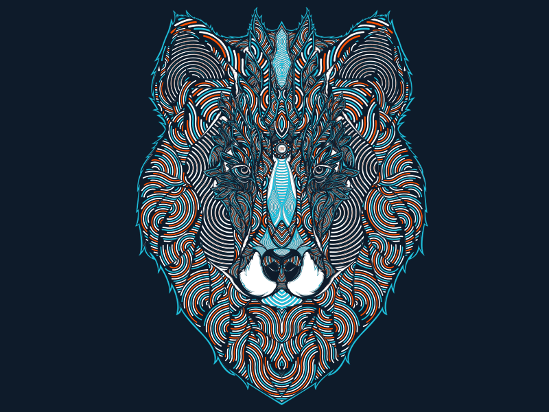 Wolf - Personal Illustration animal animation design gif graphic design illustration illustrator shirt tshirt wolf