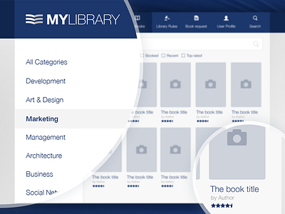 Library Website categories design library menu ui ux web