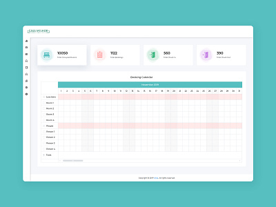 Hotel Booking Dashboard UI app dashboard dashboard design design flat minimal ui ux web website