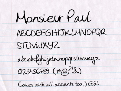 Monsieur Paul free font characters font free freebie handscript letters type design typeface typography