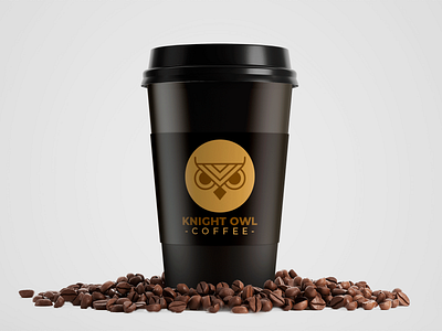 Knight Owl Coffee cup. black brand branding clean design esports esports logo gaming gaming logo graphic design logo logo design logos marks minimalist original professional selling streamer twitch